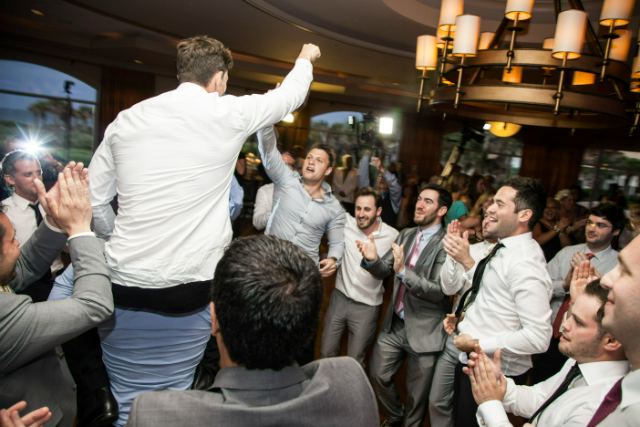 Candid celebration during a reception